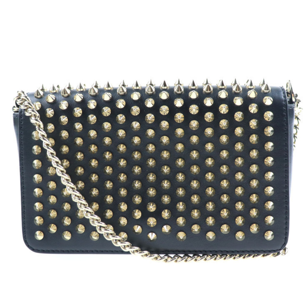 Christian Louboutin Paloma Clutch 2way Shoulder Bag Leather Black